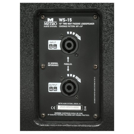 Metro Audio Systems WS-15 Παθητικό Ηχείο - Μαύρο