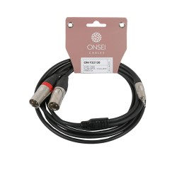 Onsei ON-Y32130 Καλώδιο σήματος 2 x 3-pin XLR Αρσενικό - 3,5mm mini Jack Stereo 3m